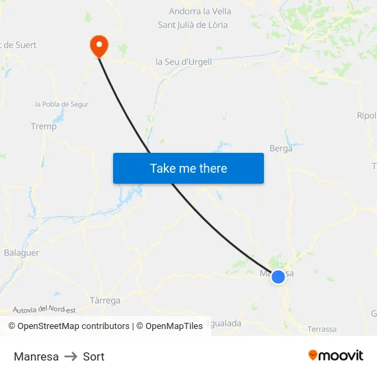 Manresa to Sort map
