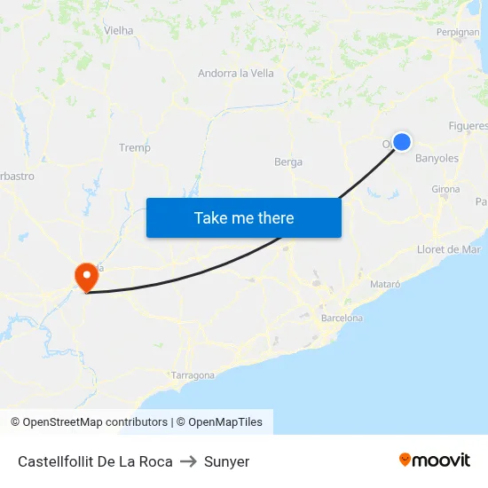 Castellfollit De La Roca to Sunyer map