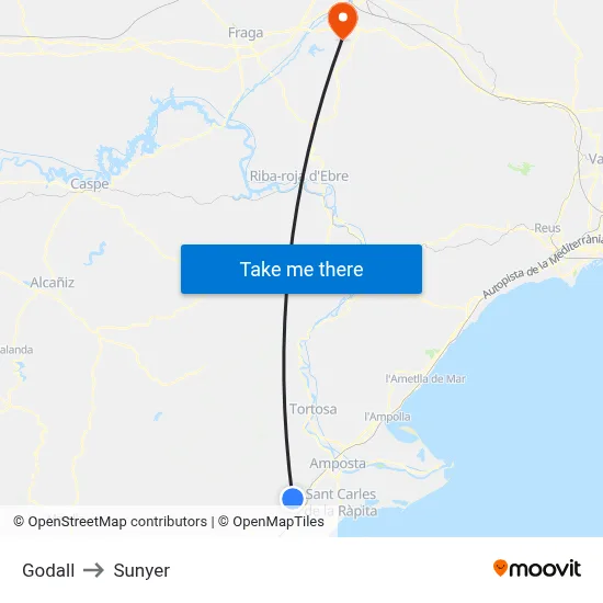 Godall to Sunyer map