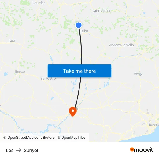 Les to Sunyer map
