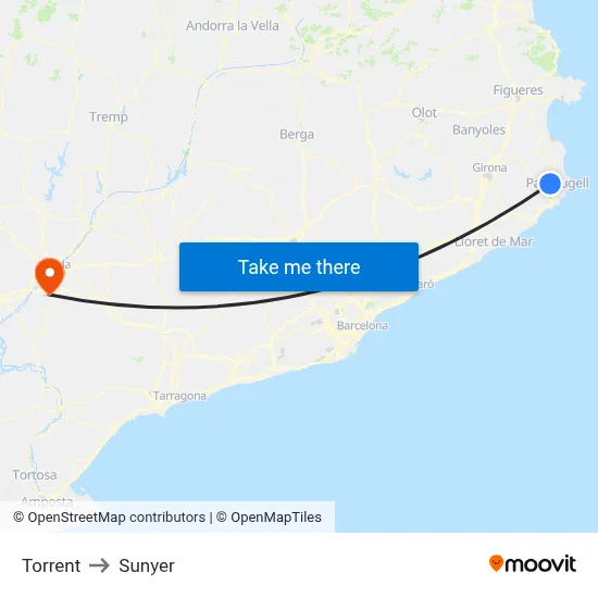 Torrent to Sunyer map