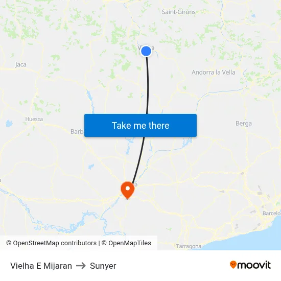 Vielha E Mijaran to Sunyer map