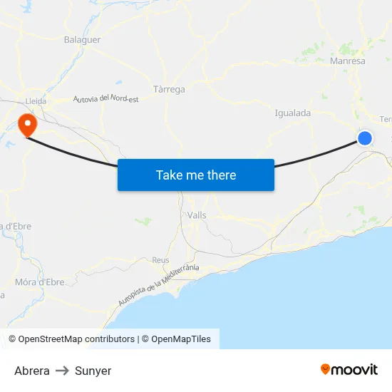 Abrera to Sunyer map