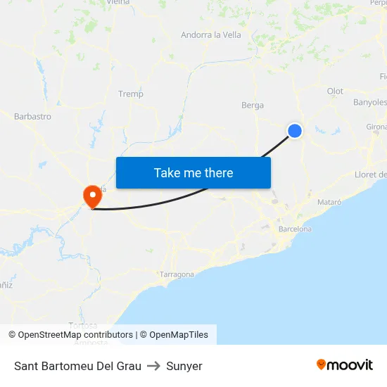 Sant Bartomeu Del Grau to Sunyer map