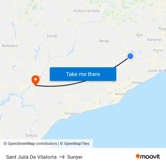 Sant Julià De Vilatorta to Sunyer map