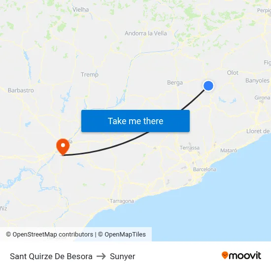 Sant Quirze De Besora to Sunyer map