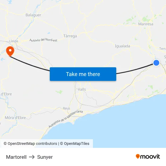Martorell to Sunyer map