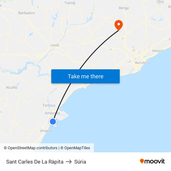 Sant Carles De La Ràpita to Súria map