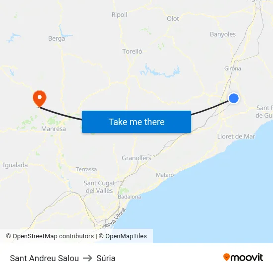 Sant Andreu Salou to Súria map