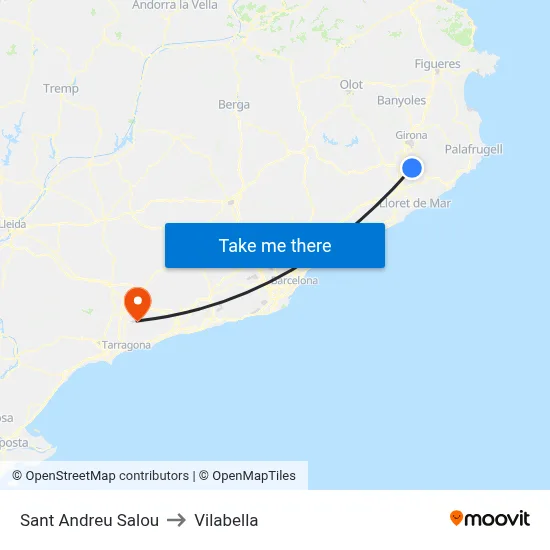 Sant Andreu Salou to Vilabella map