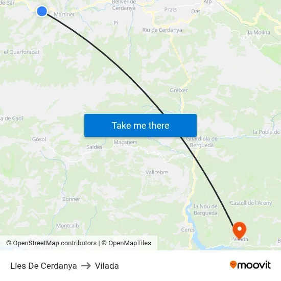 Lles De Cerdanya to Vilada map