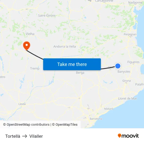 Tortellà to Vilaller map