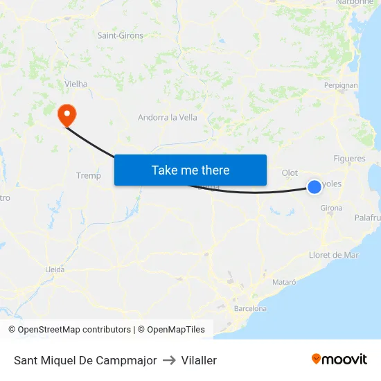 Sant Miquel De Campmajor to Vilaller map