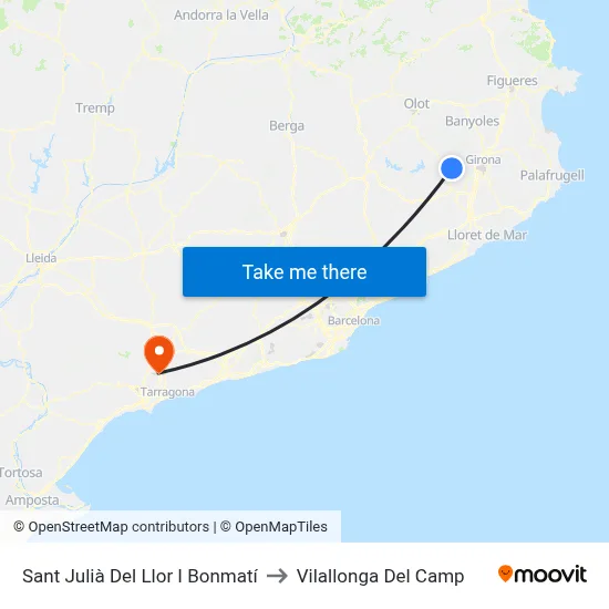 Sant Julià Del Llor I Bonmatí to Vilallonga Del Camp map