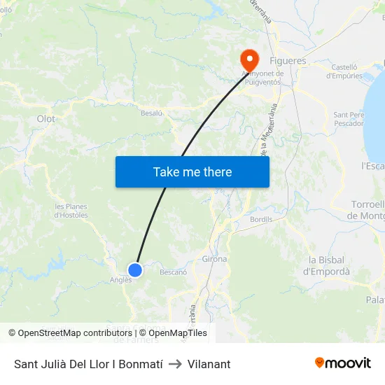 Sant Julià Del Llor I Bonmatí to Vilanant map