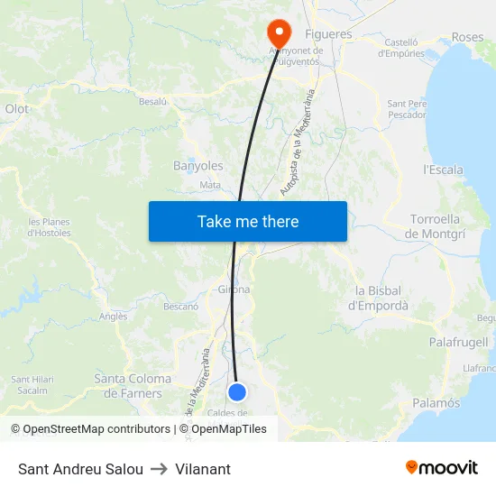 Sant Andreu Salou to Vilanant map
