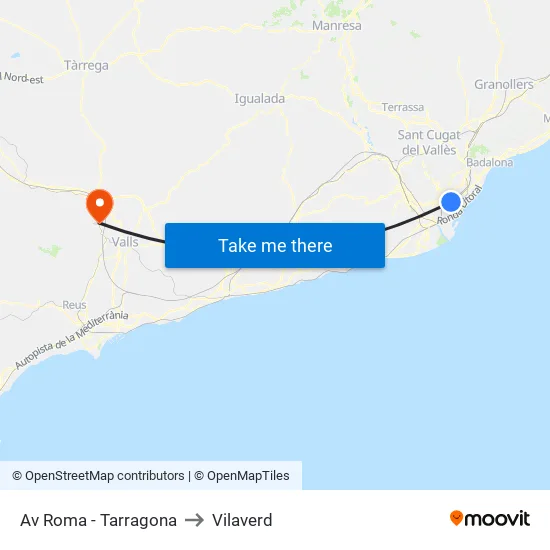 Av Roma - Tarragona to Vilaverd map