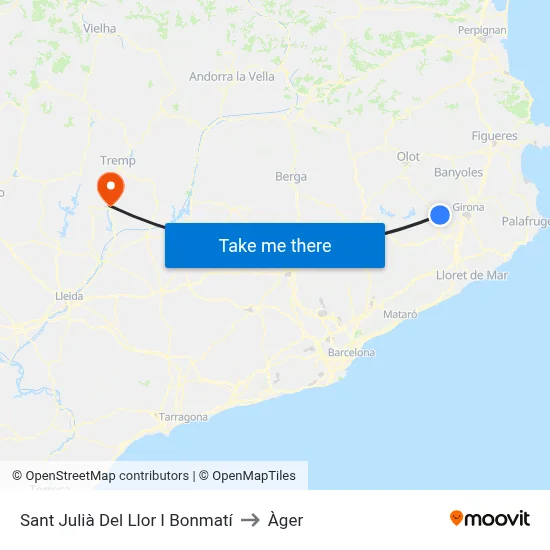 Sant Julià Del Llor I Bonmatí to Àger map