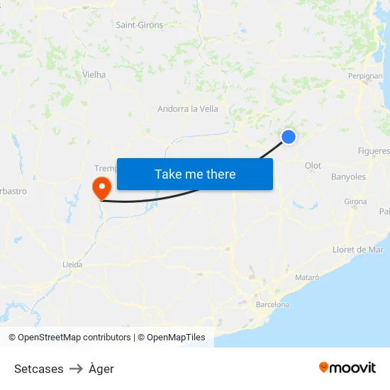 Setcases to Àger map