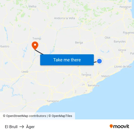 El Brull to Àger map