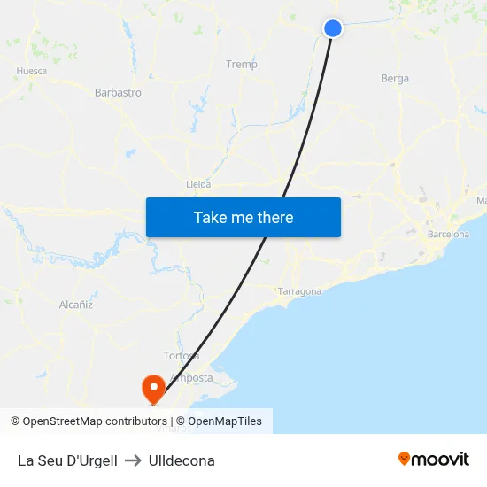 La Seu D'Urgell to Ulldecona map
