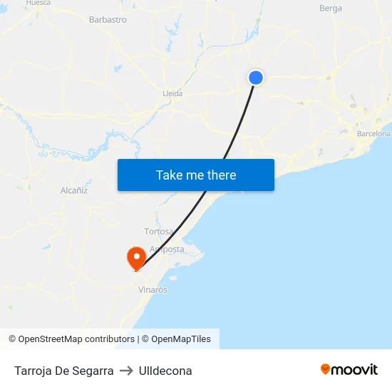 Tarroja De Segarra to Ulldecona map