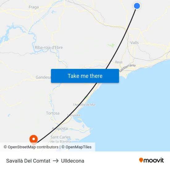 Savallà Del Comtat to Ulldecona map