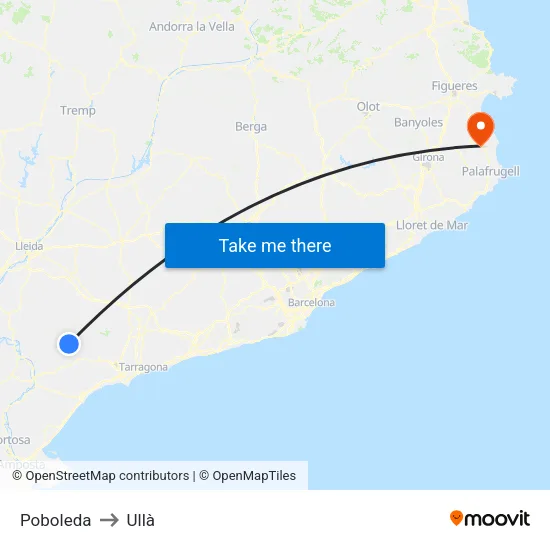 Poboleda to Ullà map