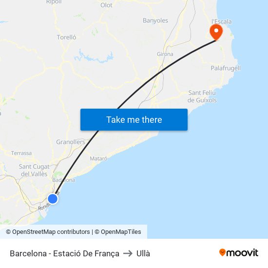 Barcelona - Estació De França to Ullà map