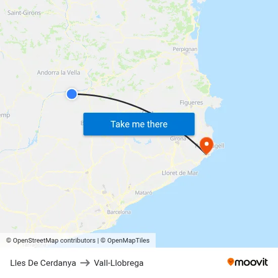 Lles De Cerdanya to Vall-Llobrega map