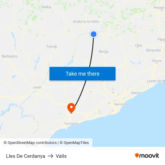 Lles De Cerdanya to Valls map