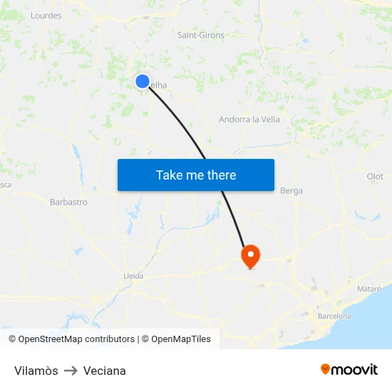 Vilamòs to Veciana map