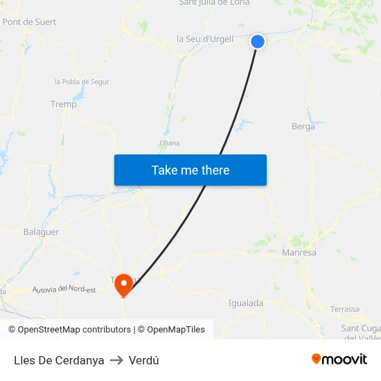 Lles De Cerdanya to Verdú map