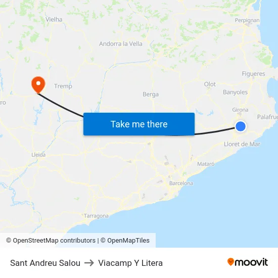 Sant Andreu Salou to Viacamp Y Litera map