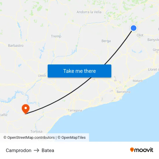 Camprodon to Batea map