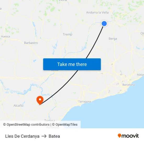 Lles De Cerdanya to Batea map