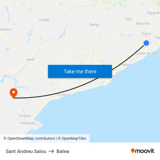 Sant Andreu Salou to Batea map