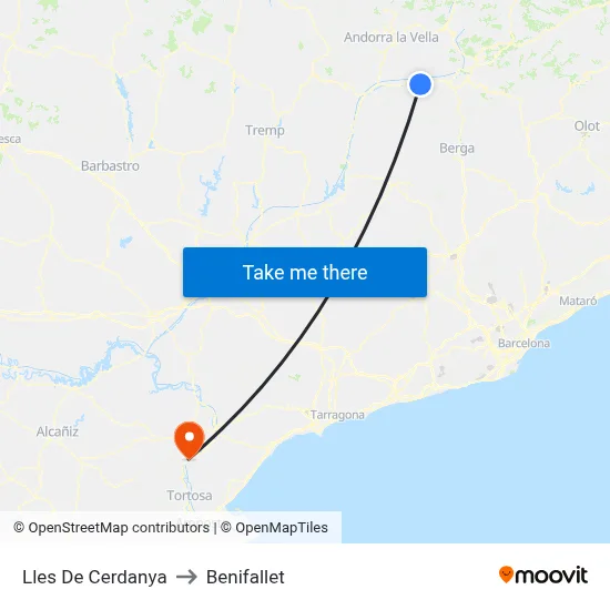 Lles De Cerdanya to Benifallet map