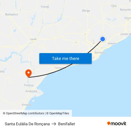 Santa Eulàlia De Ronçana to Benifallet map