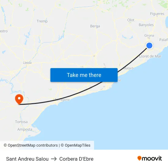 Sant Andreu Salou to Corbera D'Ebre map