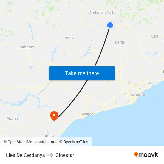 Lles De Cerdanya to Ginestar map