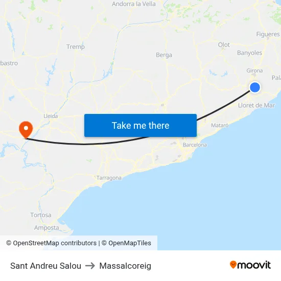 Sant Andreu Salou to Massalcoreig map