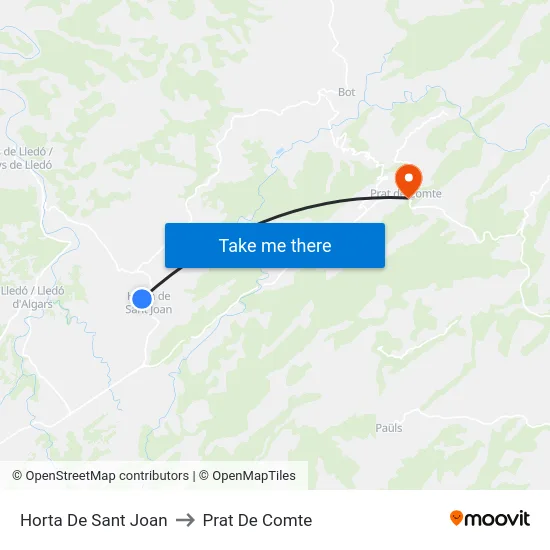Horta De Sant Joan to Prat De Comte map
