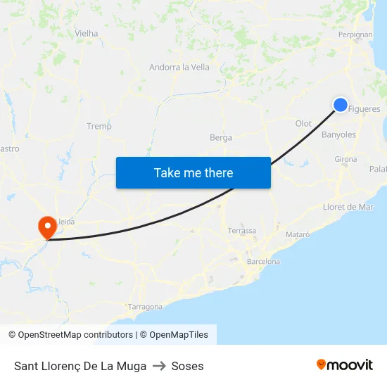 Sant Llorenç De La Muga to Soses map
