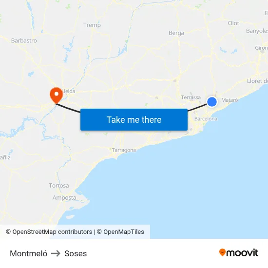 Montmeló to Soses map