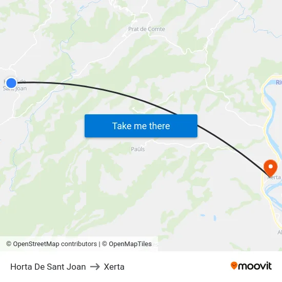Horta De Sant Joan to Xerta map