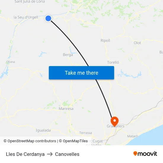 Lles De Cerdanya to Canovelles map