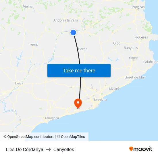 Lles De Cerdanya to Canyelles map
