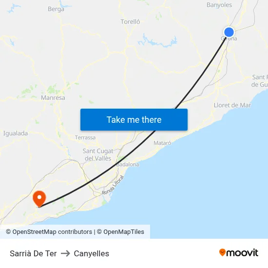 Sarrià De Ter to Canyelles map