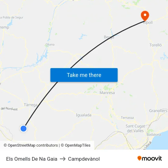 Els Omells De Na Gaia to Campdevànol map
